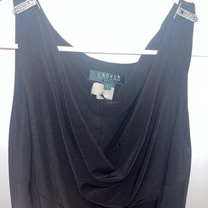 Ralph Laren LBD with cowl neckline and crystals